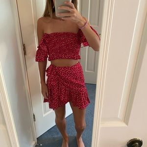 2 Piece Wrap Skirt and Top Set